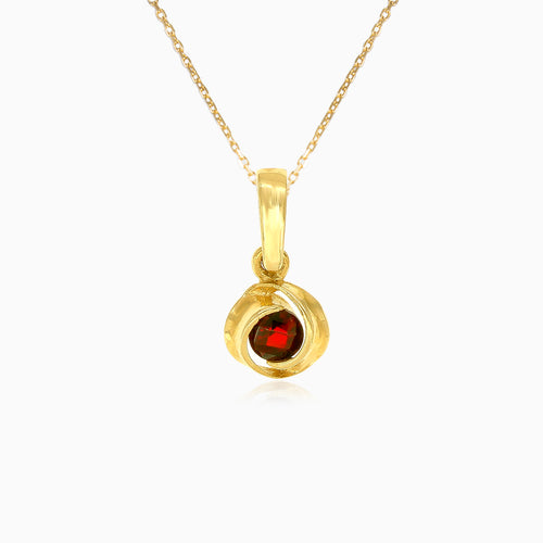 Stylish garnet pendant in tension setting