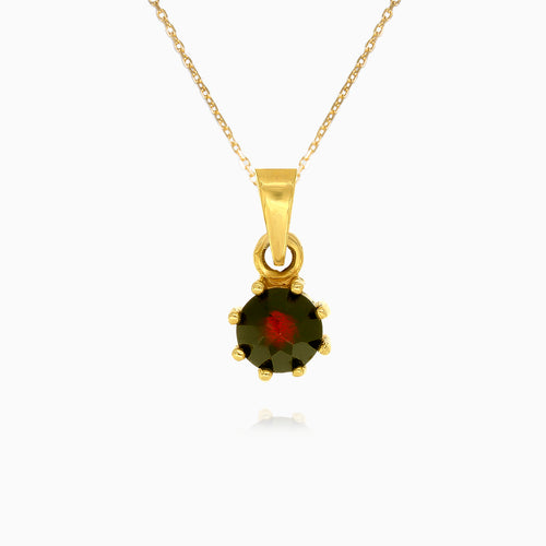 Garnet round pendant with 8 prong setting