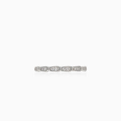 Shiny silver cubic zirconia ring