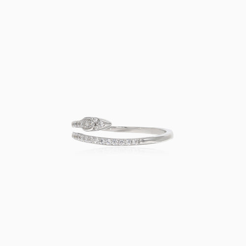 Stylový stříbrný prsten s motivem hada