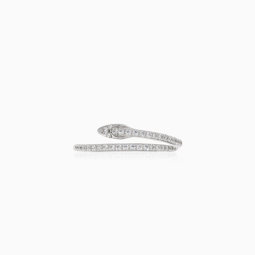 Stylový stříbrný prsten s motivem hada