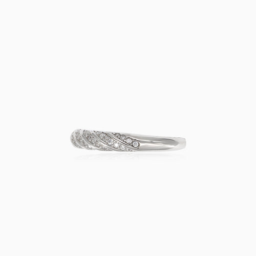Chic silver ring with cubic zirconia