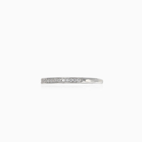 Shimmering cubic zirconia silver ring