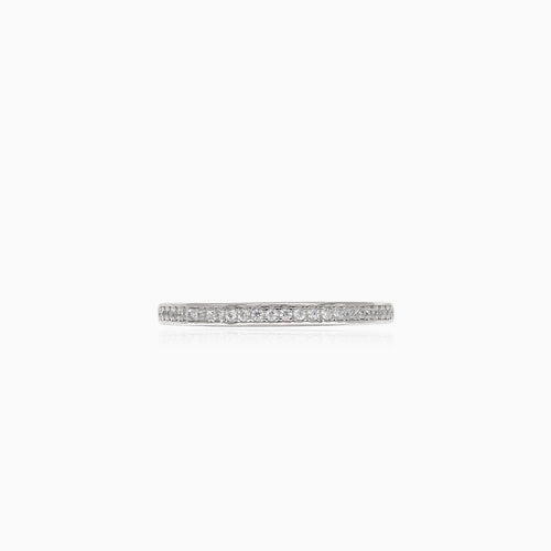 Shimmering cubic zirconia silver ring
