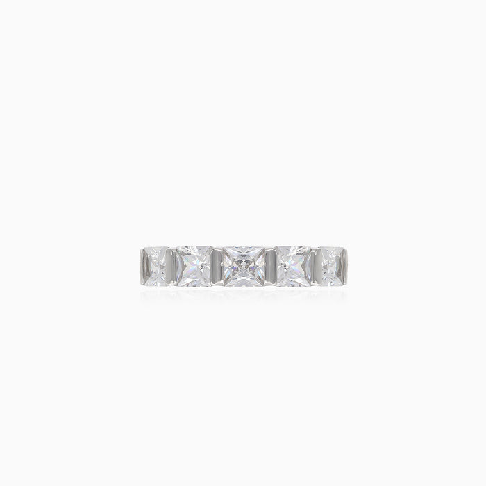 Anillo de boda de plata brillante para mujer