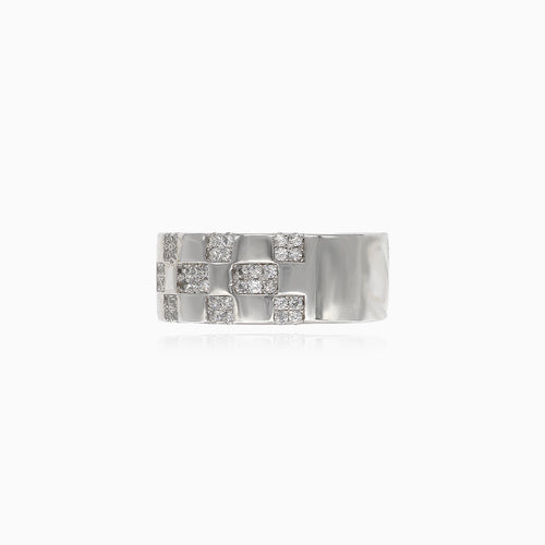 Women stylish cubic zirconia silver ring