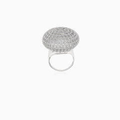 Elegant sea urchin design silver ring