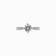 Stylish cubic zirconia silver ring