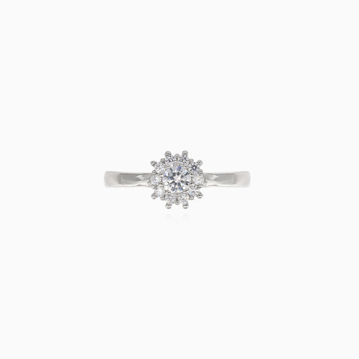 Anillo de plata con circonita cúbica brillante