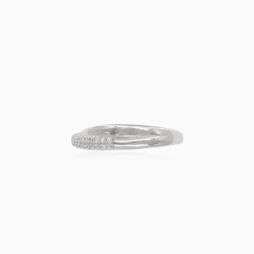 Elegantní stříbrný dámský prsten X design