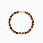 Oval garnet bracelet