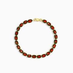 Oval garnet bracelet