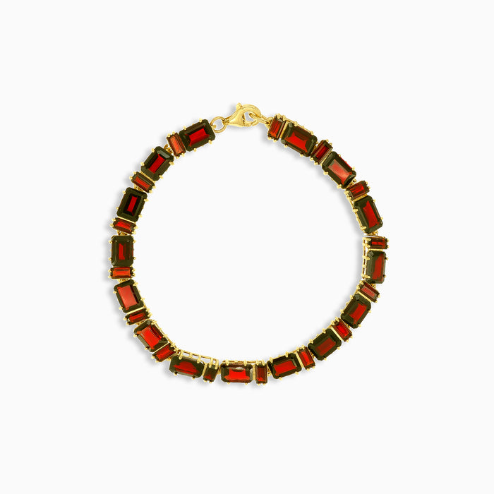 Bracelet en grenat taille radiant rectangulaire