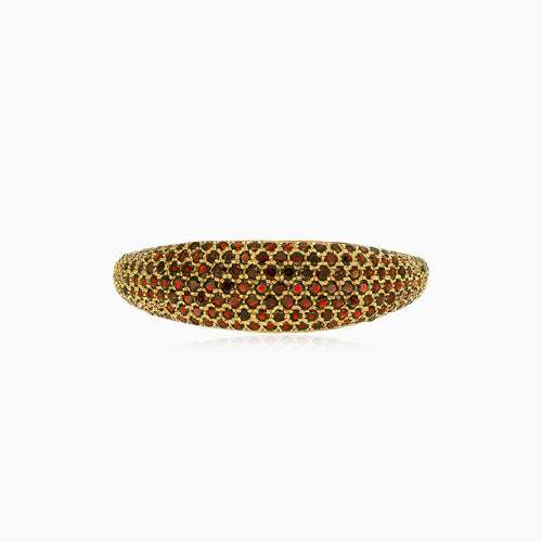 Elegant round garnet bangle bracelet