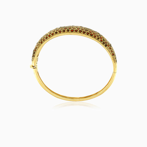 Elegant round garnet bangle bracelet