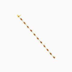 18kt gold garnet and diamond bracelet