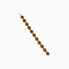 Pulsera con dije de flor de granate