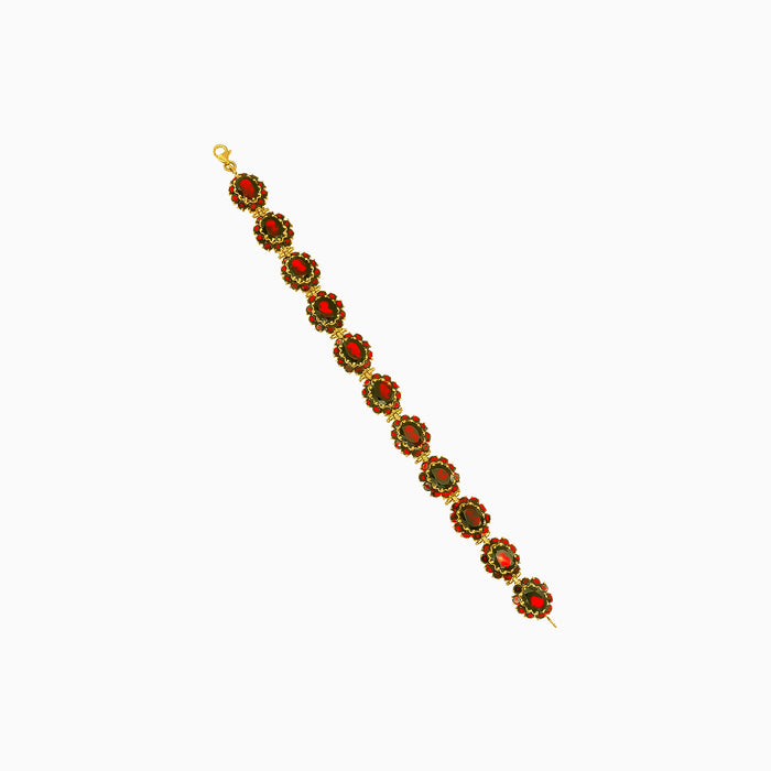 Bracelet à breloques fleur en grenat