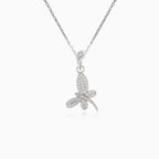 Silver dragonfly pendant with cubic zirconia