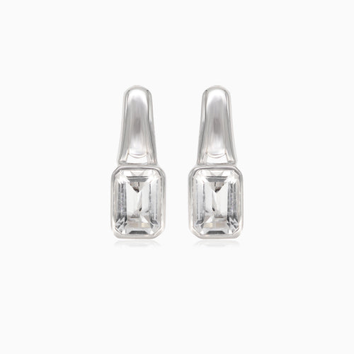 Silver earrings with crystal