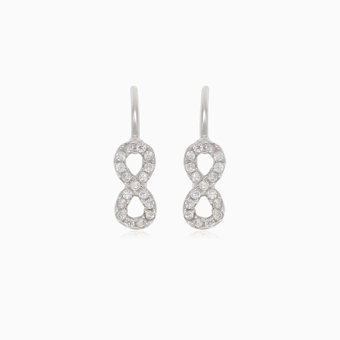 Silver drop earrings with infinity