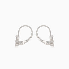 Silver cubic zirconia star drop earrings