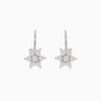 Silver cubic zirconia star drop earrings