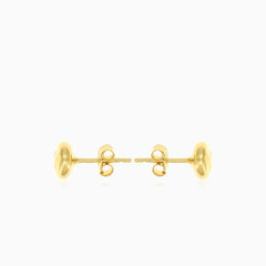 Round gold plated silver stud earrings