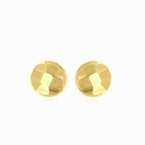 Round gold plated silver stud earrings