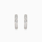 Silver small circles with cubic zirconia