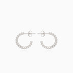 Silver circles stud earrings with cubic zirconia