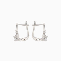 Silver earrings with cubic zirconia details