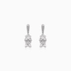 Silver earrings with cubic zirconia details