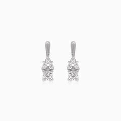 Silver earrings with cubic zirconia details