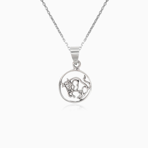 Silver pendant sign of the taurus