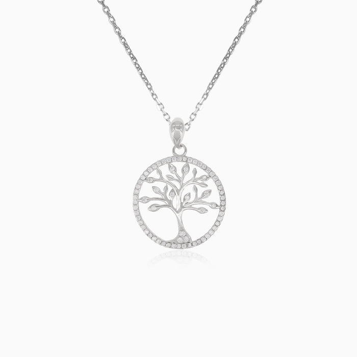 Pendentif en argent arbre de vie avec zircon cubique