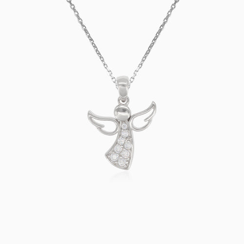 Sterling silver pendant with flying angel
