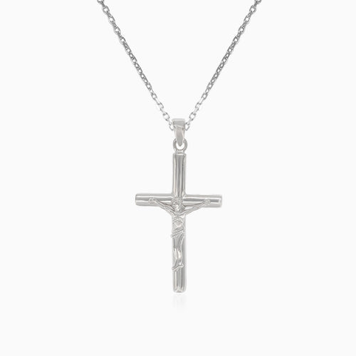 Silver pendant cross with Jesus