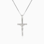 Silver large pendant cross with jesus