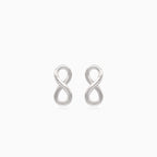 Silver infinity stud earrings