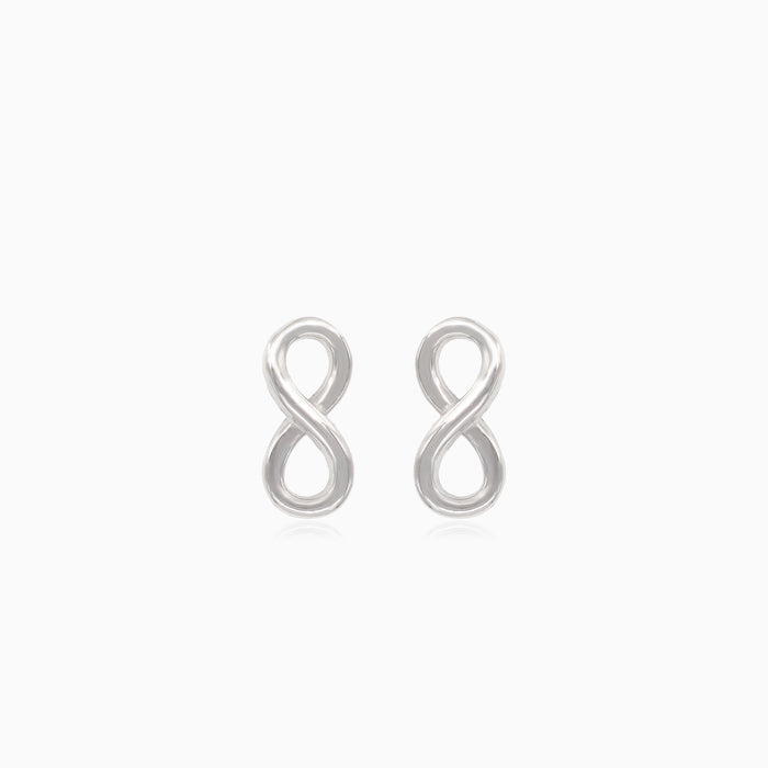 Silver infinity stud earrings