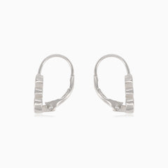 Silver drop earrings with three shapes