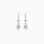 Silver drop earrings with three shapes