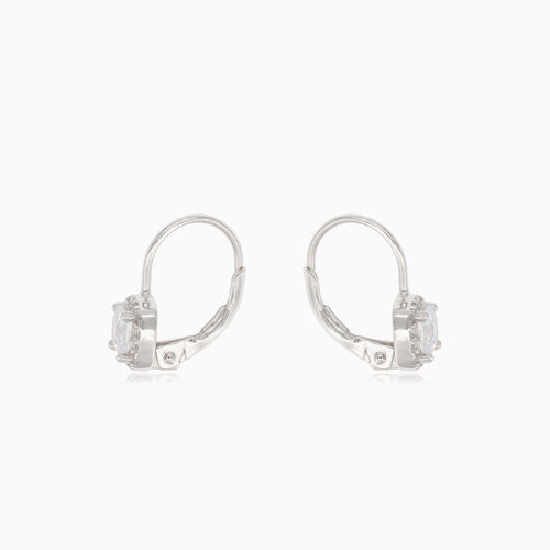 Silver earrings with square cubic zirconia