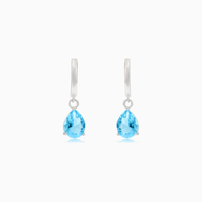 Silver earrings with topaz