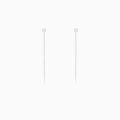 String earrings circle with cubic zirconia