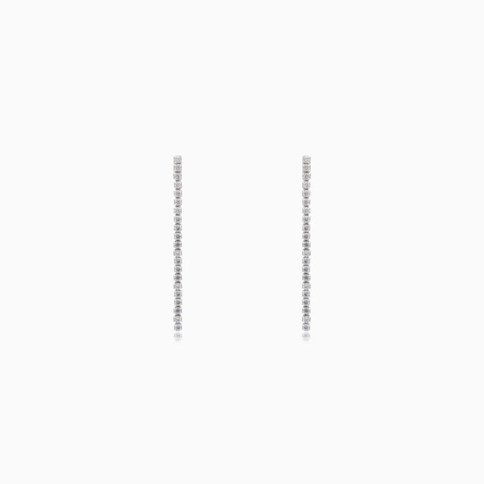 Hanging silver cubic zirconia dangle earrings