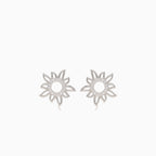 Silver sun stud earrings