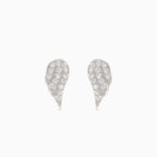 Silver stud earrings wings