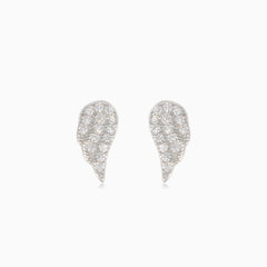 Silver stud earrings wings